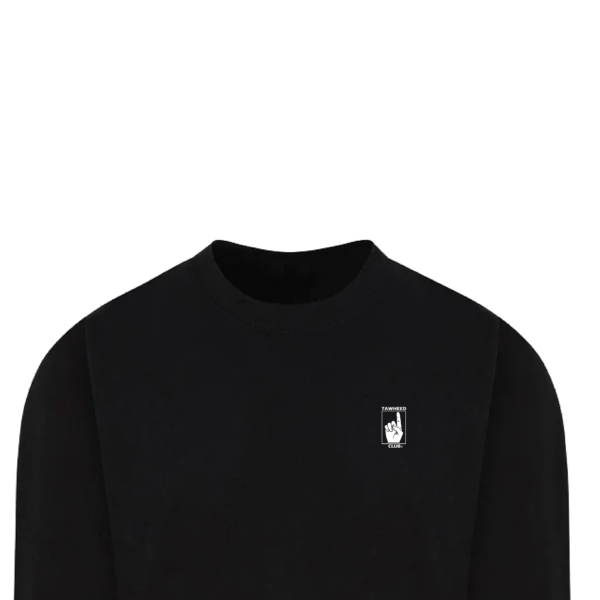 TC Classic Mens Heavy Cotton Winter Drop Shoulder Sweat Top - Black - Image 2