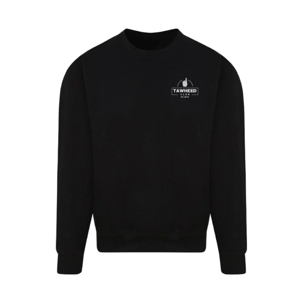 TC V1 Mens Thick Heavy Designer Cotton Drop Shoulder Sweat Top - Black