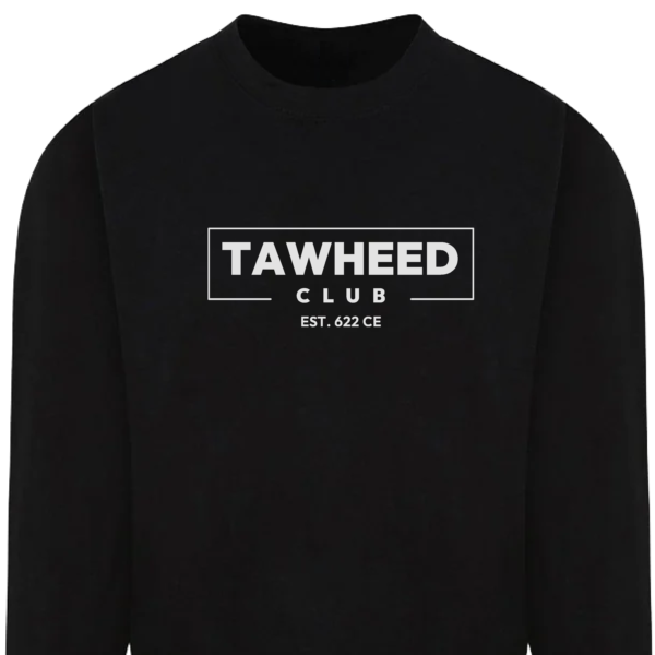 TC V2 Mens Thick Heavy Premium Cotton Drop Shoulder Sweat Top - Black - Image 2