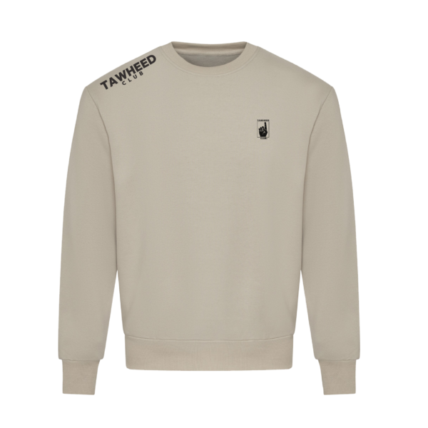TC V1 Mens Heavy Cotton Winter Drop Shoulder Sweatshirt - Natural Stone - Image 3
